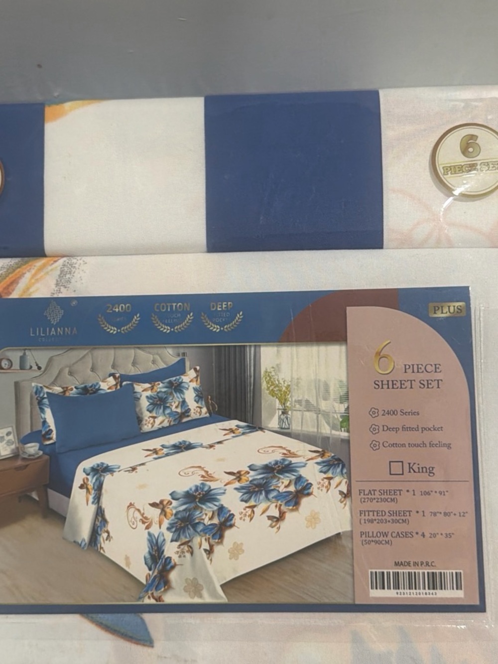 Liliana Floral Bedding Set in Blue and Cream